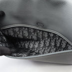Dior Shoulder Bag Saddle Blue Gray Leather