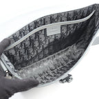 Dior Shoulder Bag Saddle Blue Gray Leather