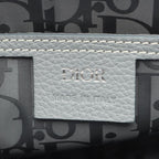 Dior Shoulder Bag Saddle Blue Gray Leather