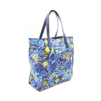 Prada Tote Tessutato Blue Nylon Saffiano Leather Triangle Multicolor