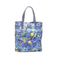 Prada Tote Tessutato Blue Nylon Saffiano Leather Triangle Multicolor