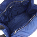 Prada Tote Tessutato Blue Nylon Saffiano Leather Triangle Multicolor