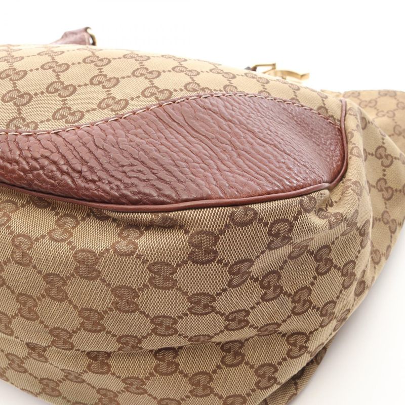 Gucci Shoulder Bag GG Canvas Beige Tote Brown
