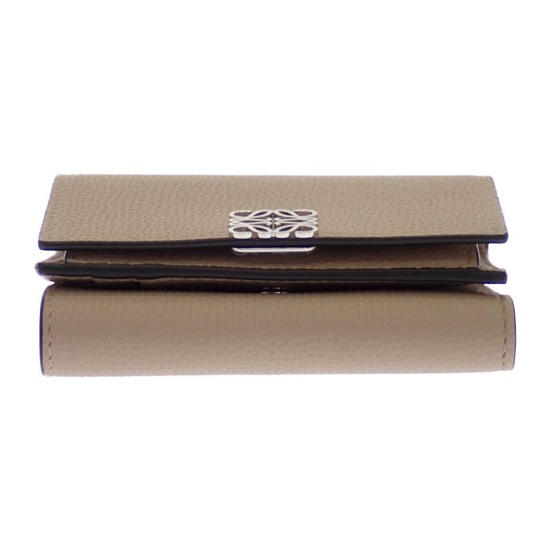 Loewe Anagram Trifold Compact Wallet Pebble Grain