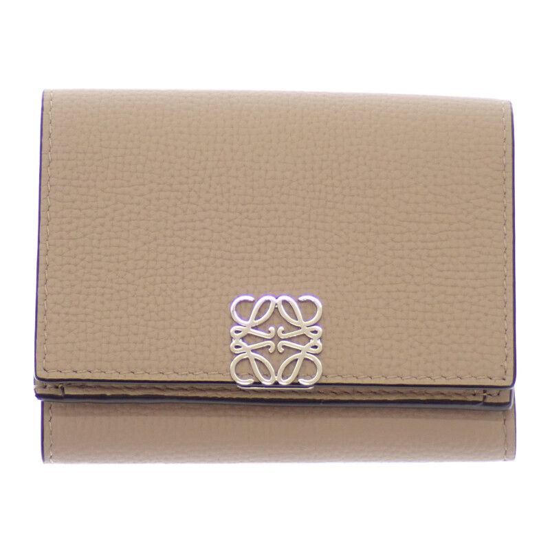Loewe Anagram Trifold Compact Wallet Pebble Grain