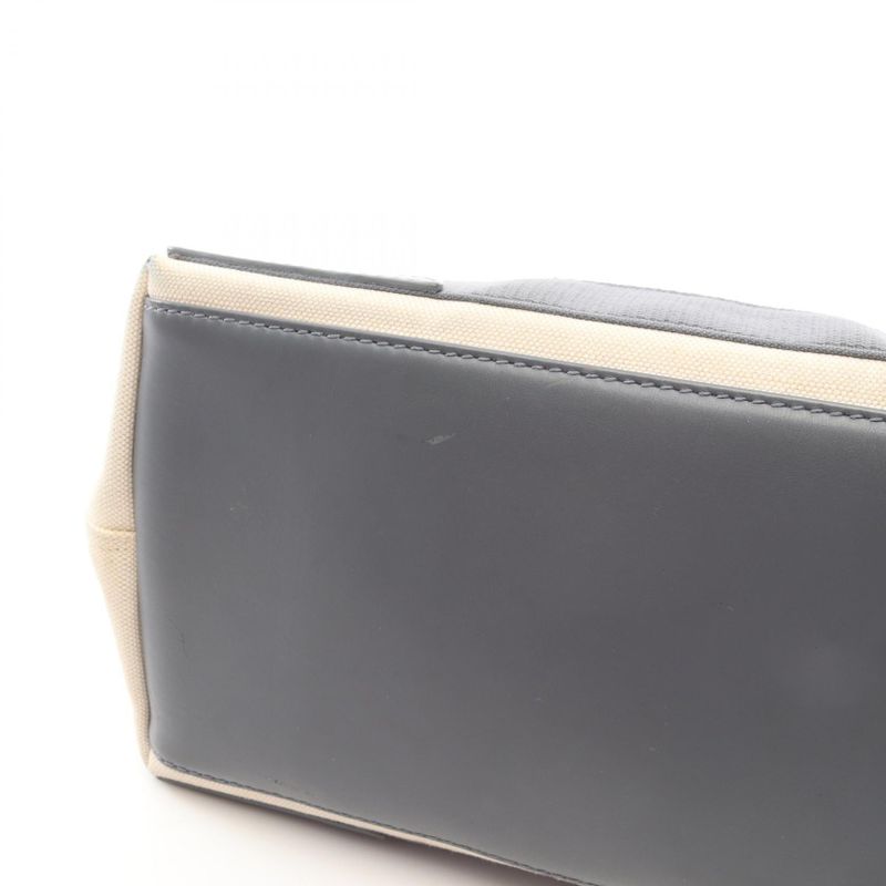 Balenciaga Tote Navy Cabas S Natural Gray Canvas Leather