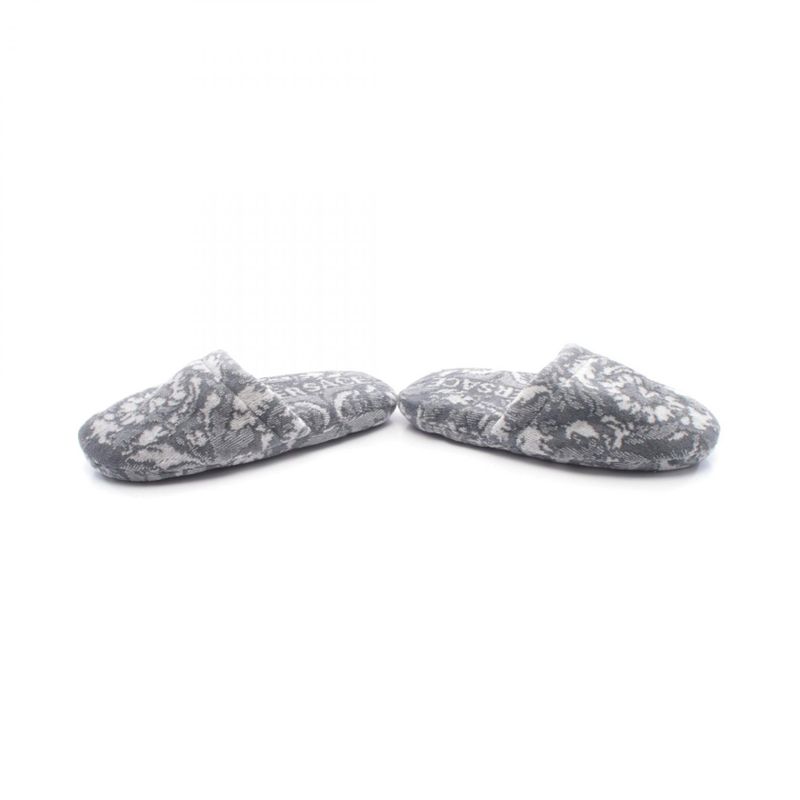 Versace Sandals Bath Slippers Barocco Gray Beige White