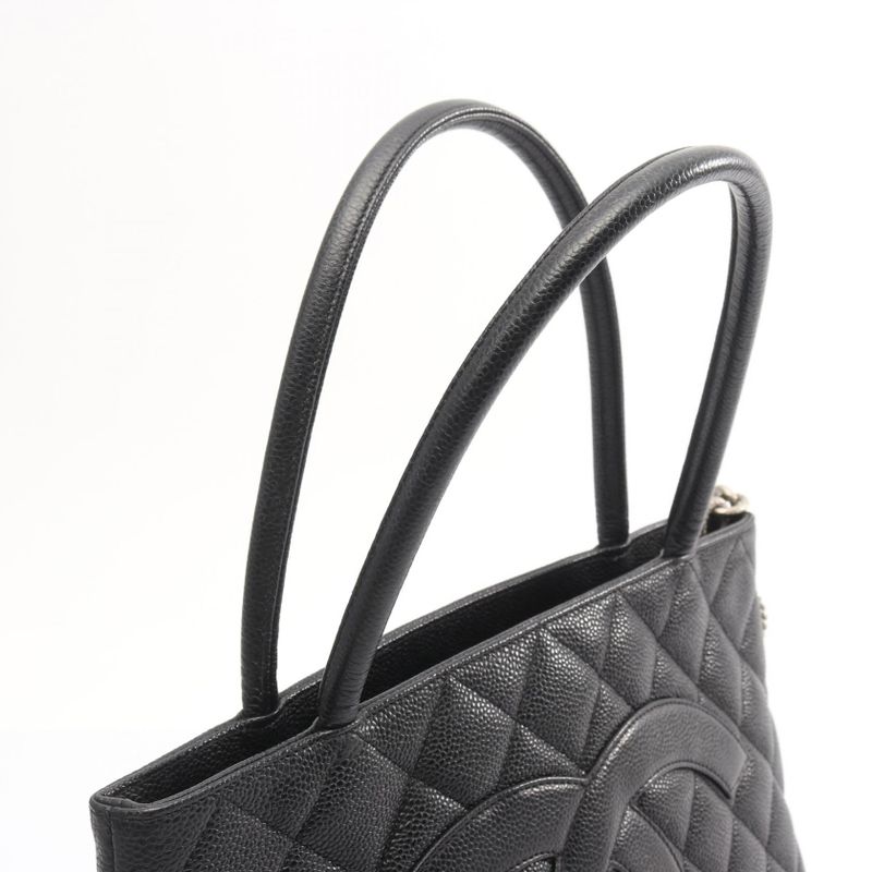 Chanel Tote Medallion Black Leather