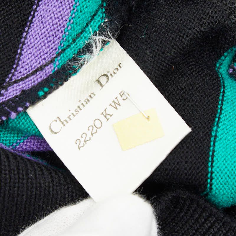 Dior Black Multicolor Wool Shoulder Bag