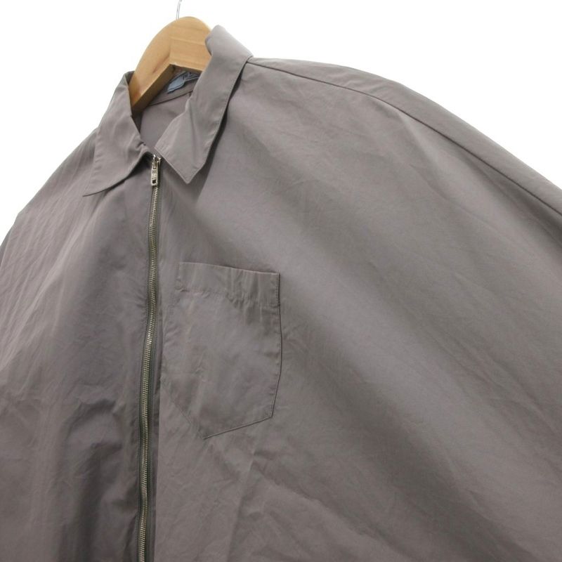 Prada Zip Up Shirt Jacket Dolman Sleeve 38 Gray