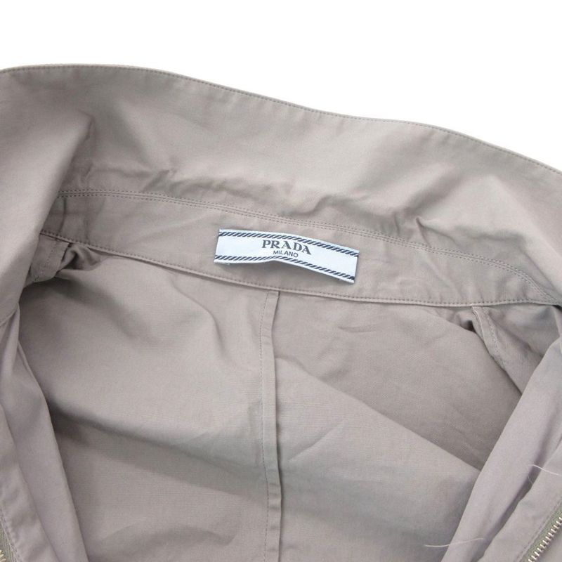 Prada Zip Up Shirt Jacket Dolman Sleeve 38 Gray