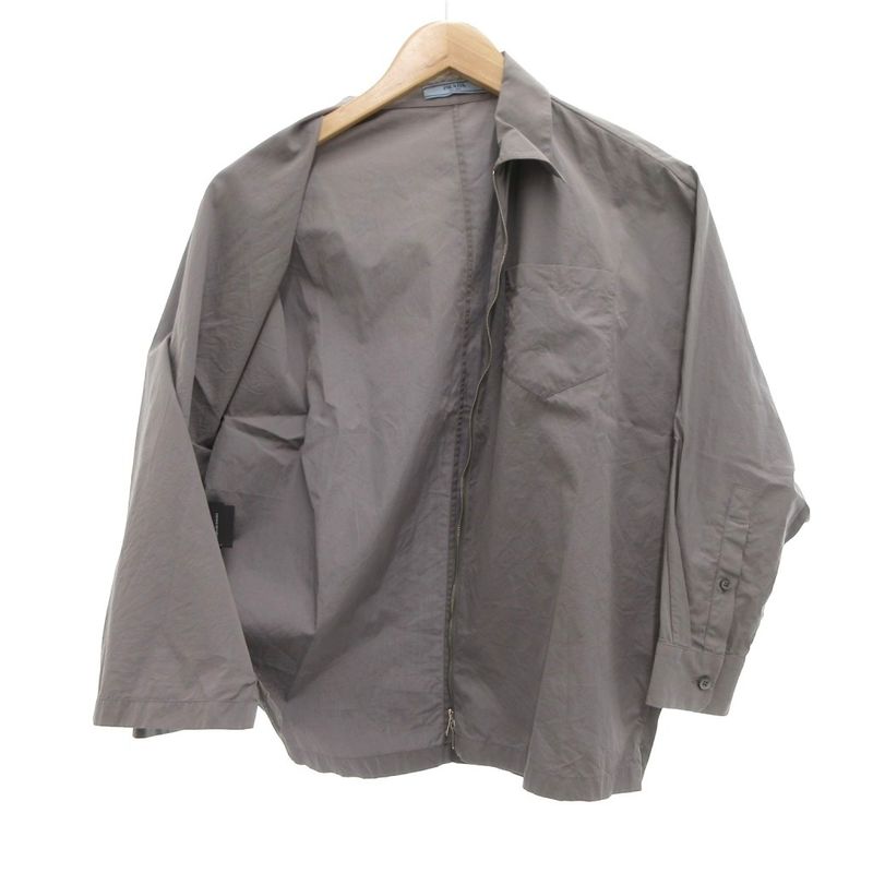 Prada Zip Up Shirt Jacket Dolman Sleeve 38 Gray
