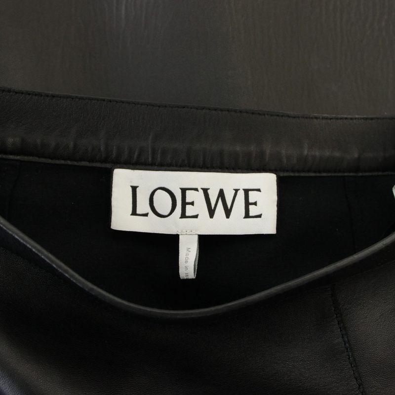 Loewe Lamb Leather Long 36 Black KH Skirt