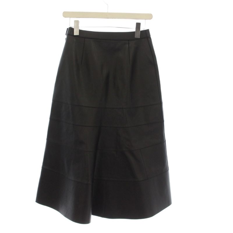 Loewe Lamb Leather Long 36 Black KH Skirt