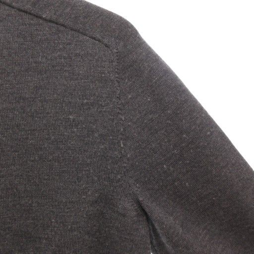 Bottega Veneta Cardigan Knit 48 M Long Sleeve Neck Wool Dark Gray AE