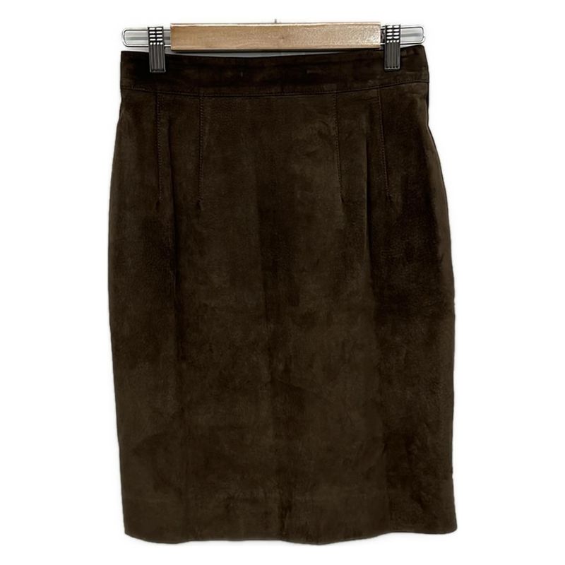 Celine Skirt 38 M Dark Brown Knee Length