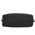 Prada Logo Jacquard Ribbon Shoulder Bag Black Leather