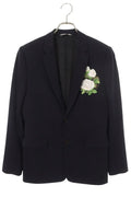 Dior Homme White Rose Embroidery Tweed Jacket 44