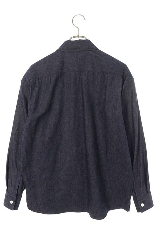 Hermes Indigo Dyed Button Denim Long Sleeve Shirt 37