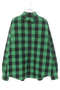 Balenciaga Logo Embroidered Plaid Lining Quilted Oversize Long Shirt