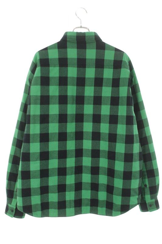 Balenciaga Logo Embroidered Plaid Lining Quilted Oversize Long Shirt