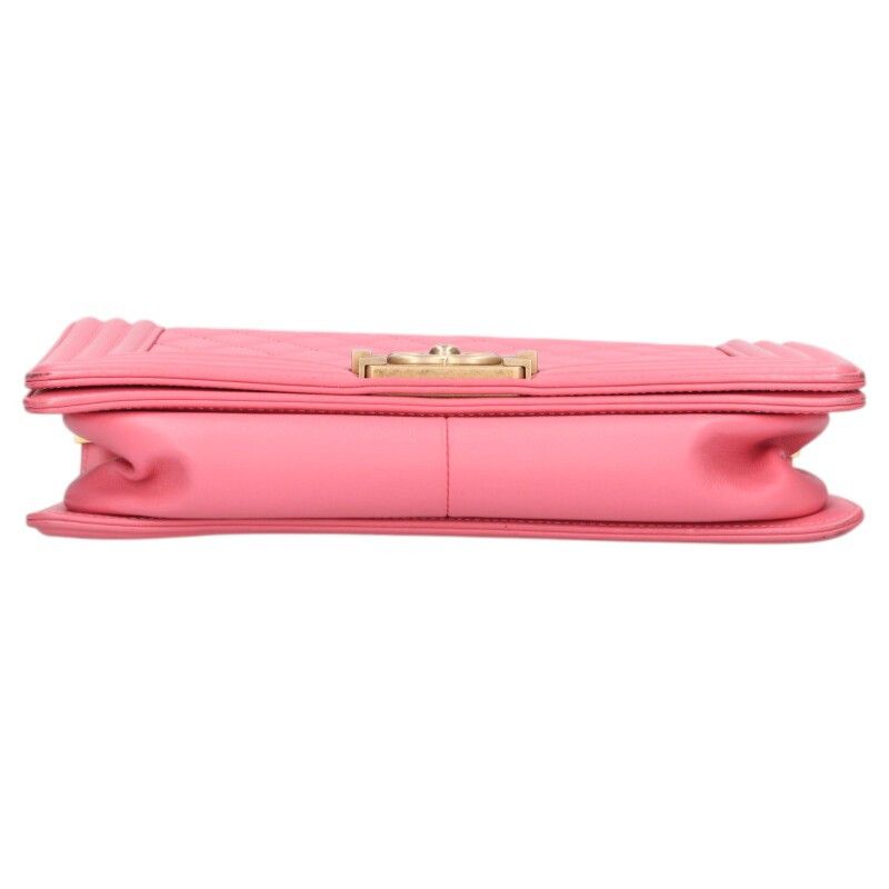 Chanel Boy 25 Lambskin Chain Shoulder Bag 25 Pink