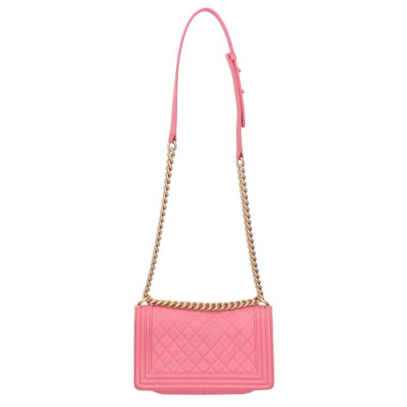 Chanel Boy 25 Lambskin Chain Shoulder Bag 25 Pink