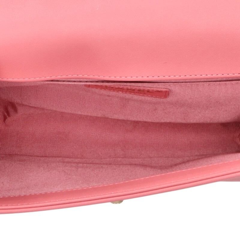 Chanel Boy 25 Lambskin Chain Shoulder Bag 25 Pink
