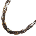 Hermes Amarage Silver Horn Combination Necklace Brown