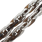 Hermes Amarage Silver Horn Combination Necklace Brown