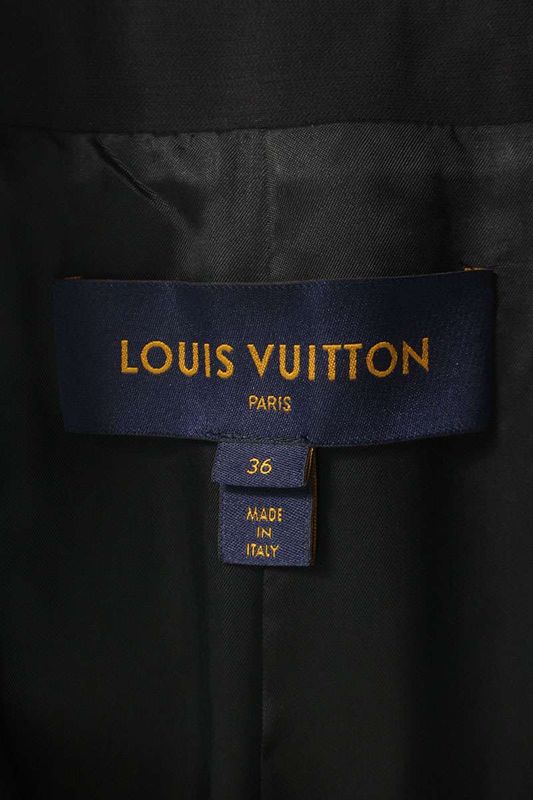 Louis Vuitton Nqa Wool Coat 36 Navy Black