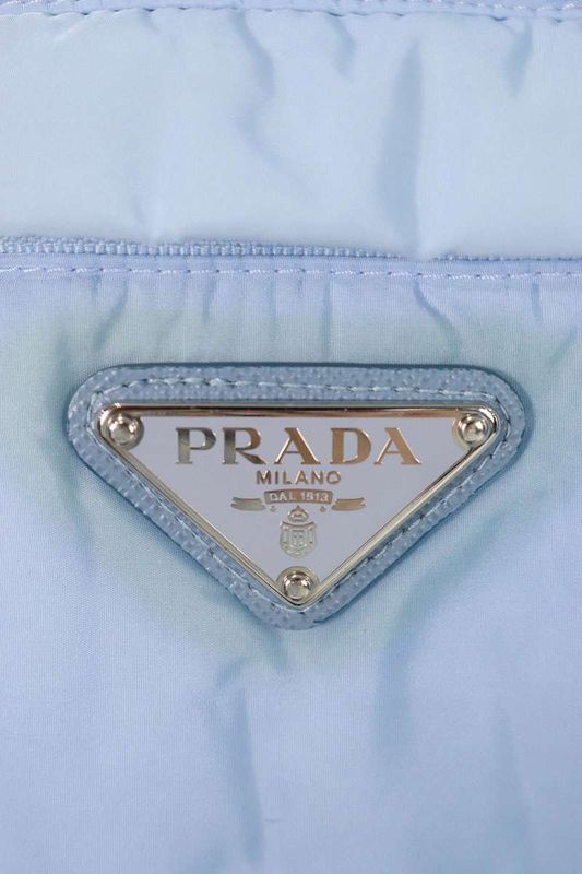 Prada Re-Nylon Triangle Plait Anorak Jacket 36 Light Blue