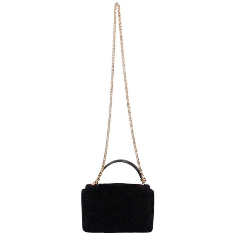 Louis Vuitton Mink Fabric Maltese Chain Shoulder Bag PM Black