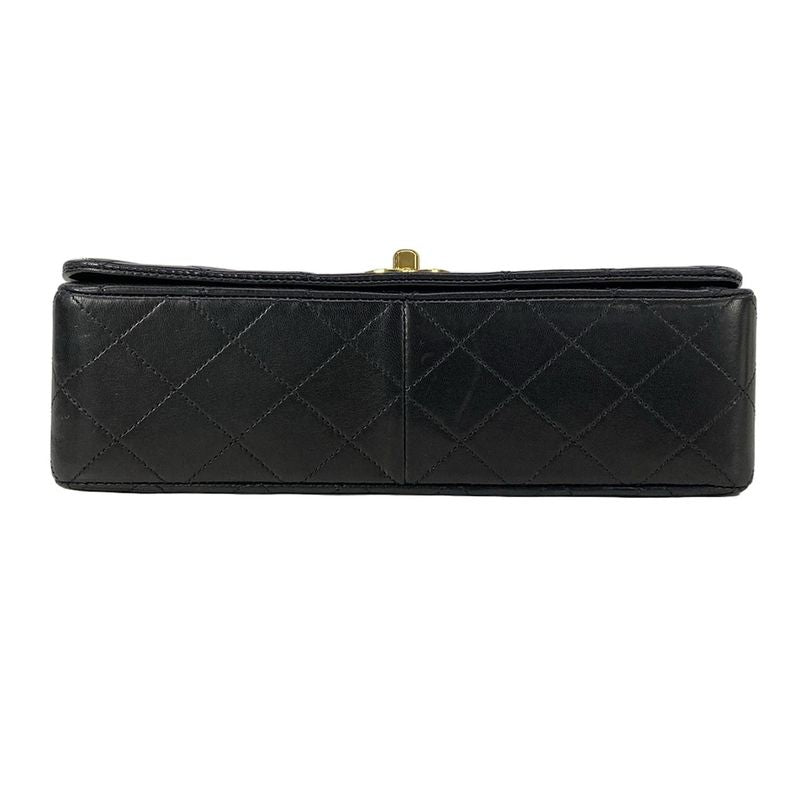 Chanel Shoulder Bag Single Flap Quilted Black Chain Gold