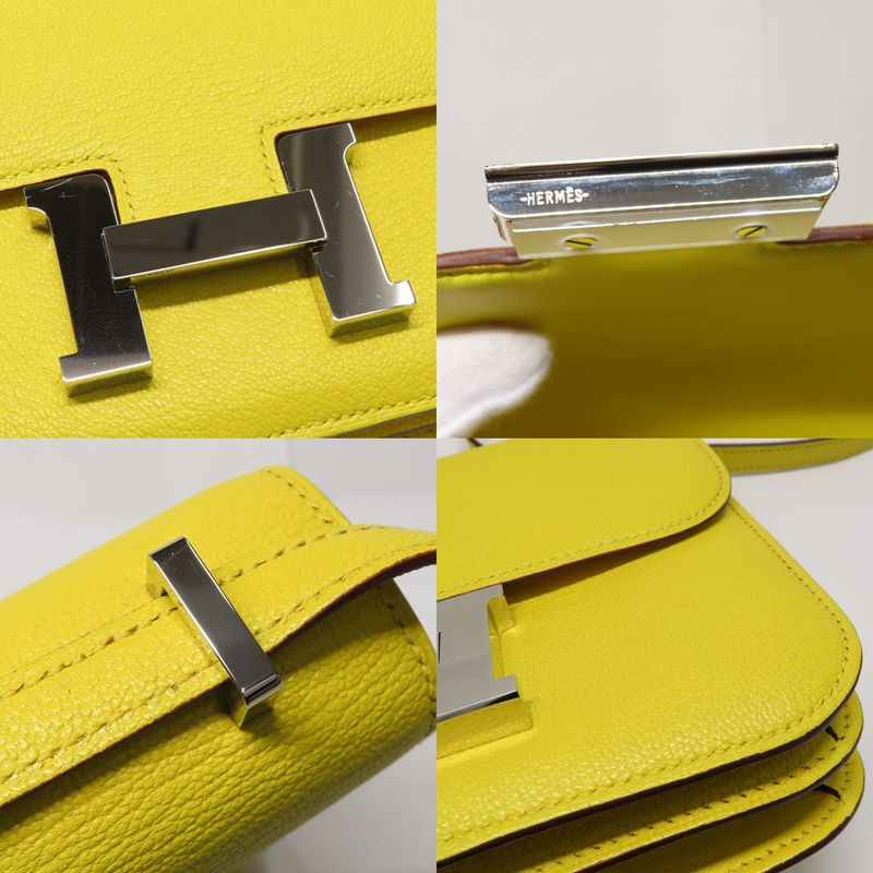 Hermes Constance Mini 18 Jo Nunapur Chevre Silver Shoulder Bag