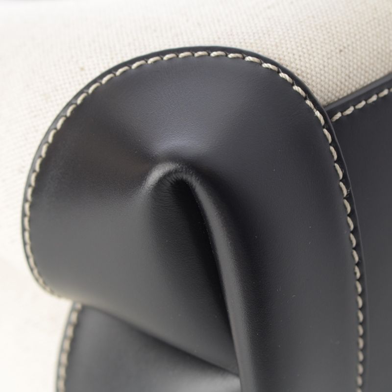 Bottega Veneta Leather Canvas Andia Mo 3Way Handbag Black