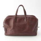 Hermes Victoria Taurillon Clemence Gold Boston Bag Tail Red Tail Brown