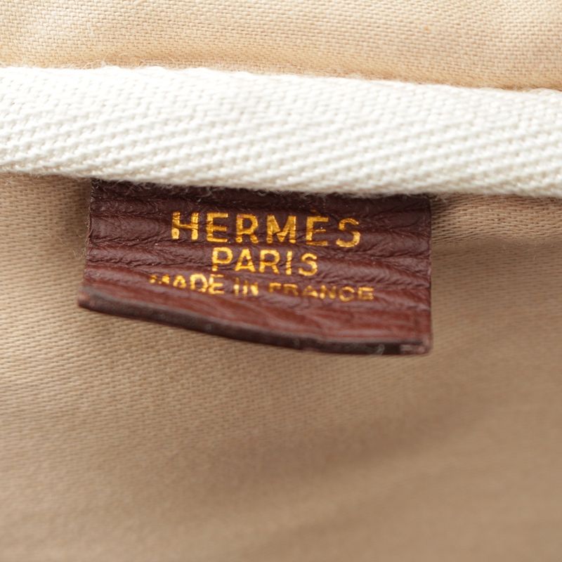 Hermes Victoria Taurillon Clemence Gold Boston Bag Tail Red Tail Brown