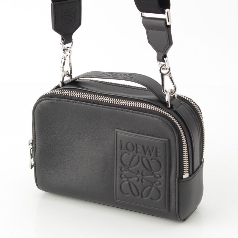 Loewe Satin Calf Anagram Camera Bag Mini Black