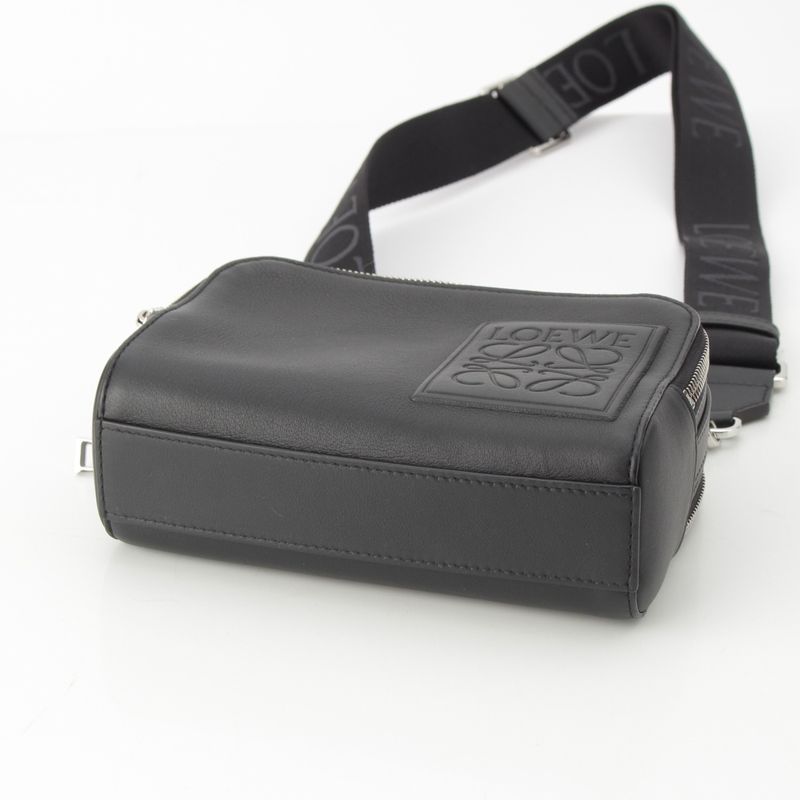 Loewe Satin Calf Anagram Camera Bag Mini Black