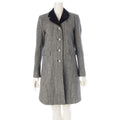 Gucci Wool Ggpearl Velour Coat Black White 38