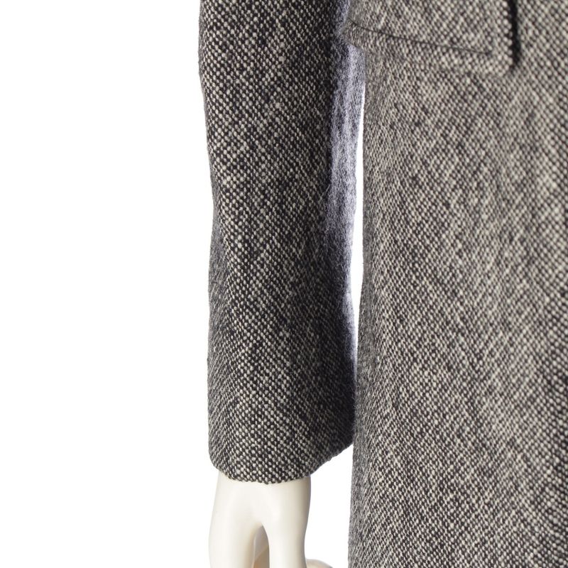 Gucci Wool Ggpearl Velour Coat Black White 38