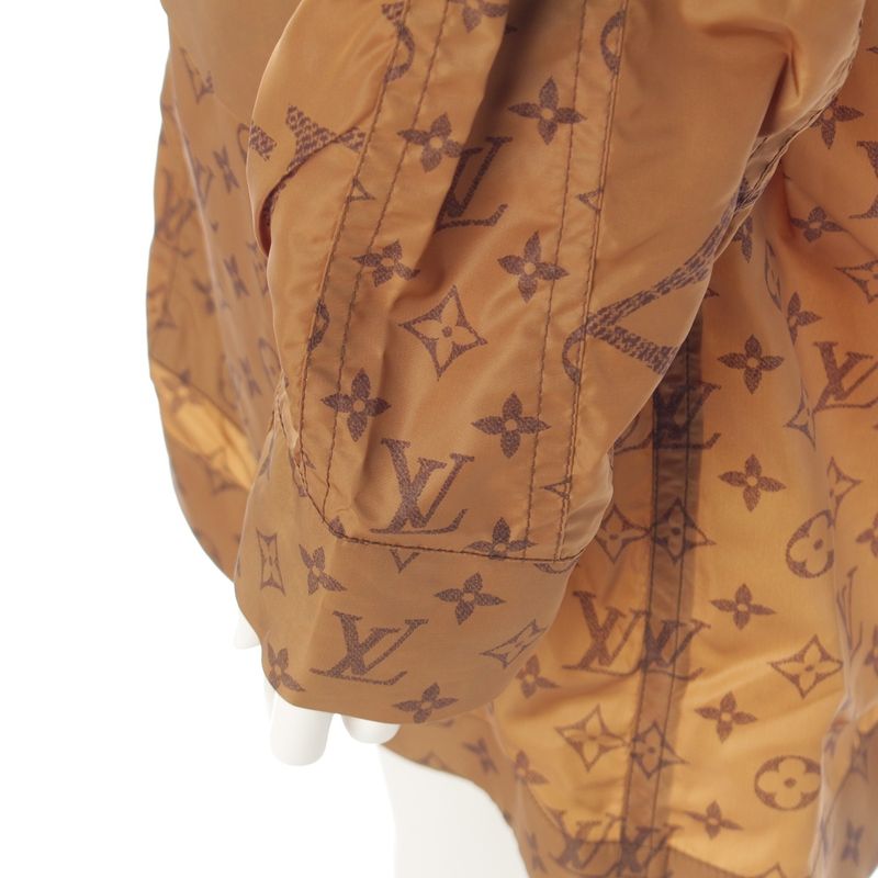 Louis Vuitton Nylon Monogram Giant Coat Jacket Brown 36