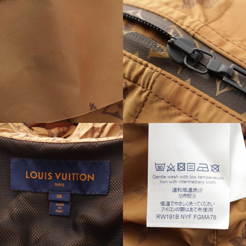 Louis Vuitton Nylon Monogram Giant Coat Jacket Brown 36