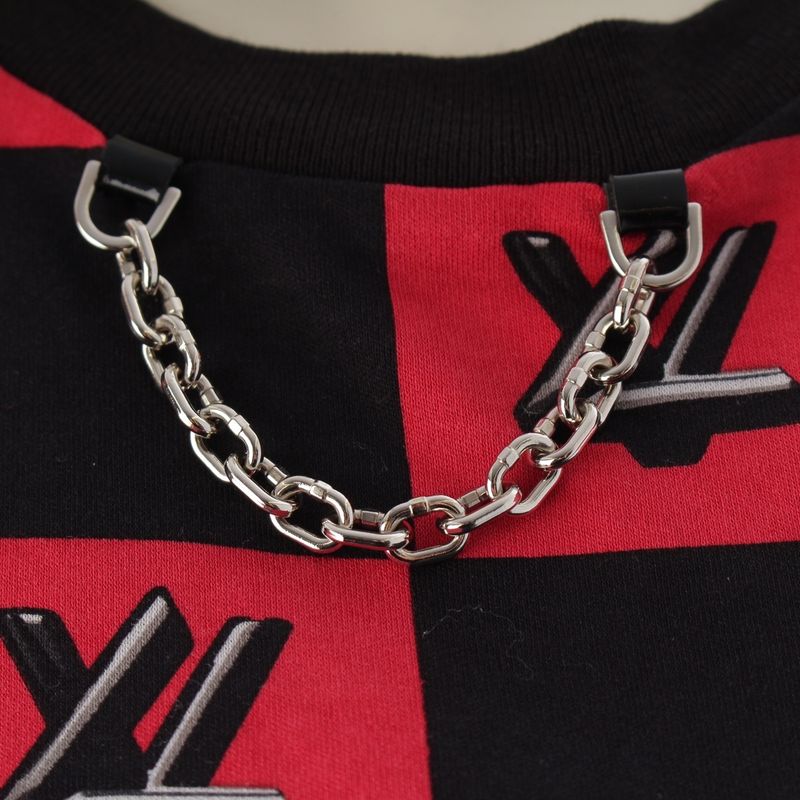 Louis Vuitton Cotton LV Twist Lock Chain Top Sleeveless T-Shirt Black Red XS