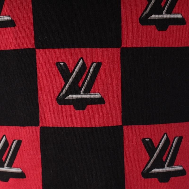 Louis Vuitton Cotton LV Twist Lock Chain Top Sleeveless T-Shirt Black Red XS