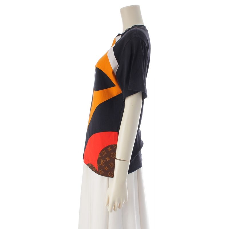 Louis Vuitton Gameon Giant Monogram Short Sleeve T-Shirt Top Orange Navy