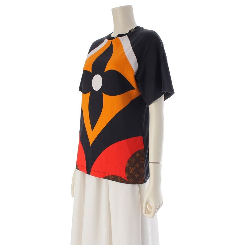 Louis Vuitton Gameon Giant Monogram Short Sleeve T-Shirt Top Orange Navy