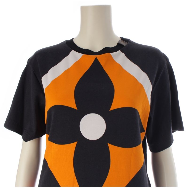 Louis Vuitton Gameon Giant Monogram Short Sleeve T-Shirt Top Orange Navy