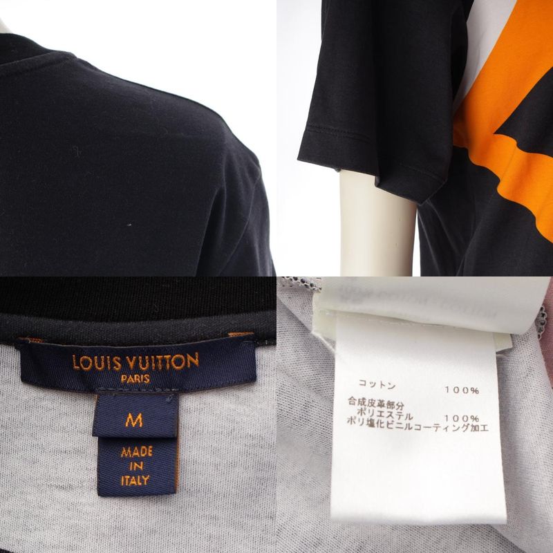Louis Vuitton Gameon Giant Monogram Short Sleeve T-Shirt Top Orange Navy